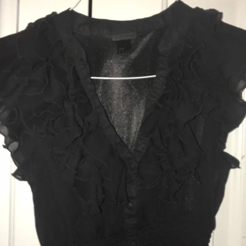 Black Ruffle Blouse - Picture 4 of 5